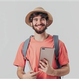Happy traveler