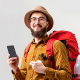 Happy traveler
